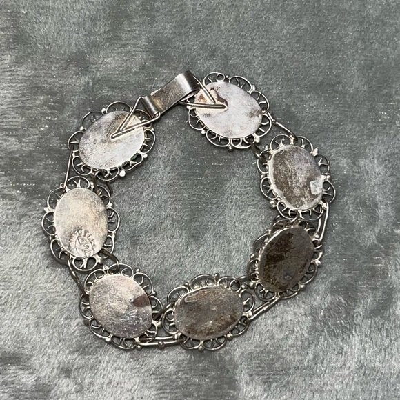 Vintage 925 Sterling Silver Turquoise Bracelet - Picture 4 of 9